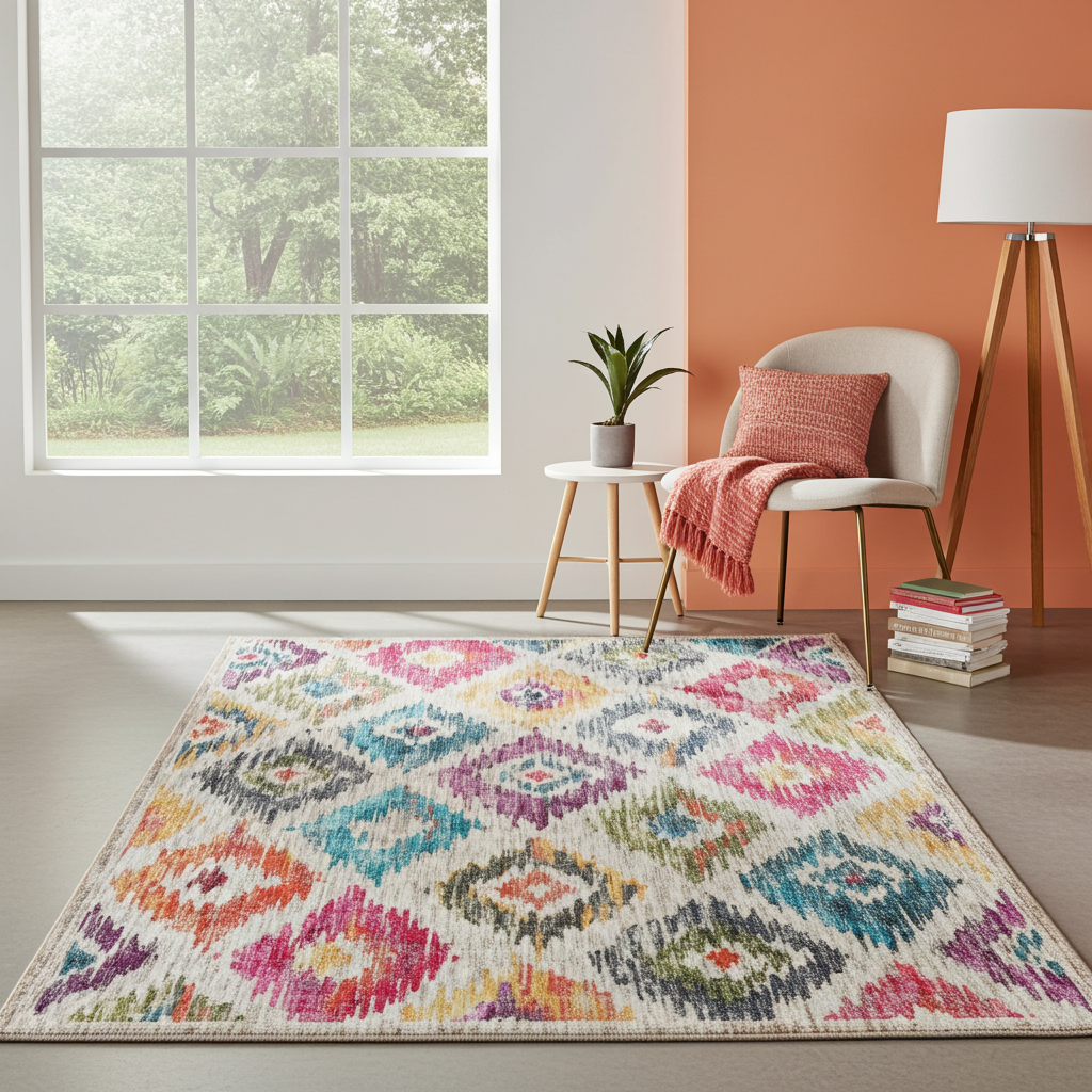 Hug Rug Eco-Washable Painted Ikat