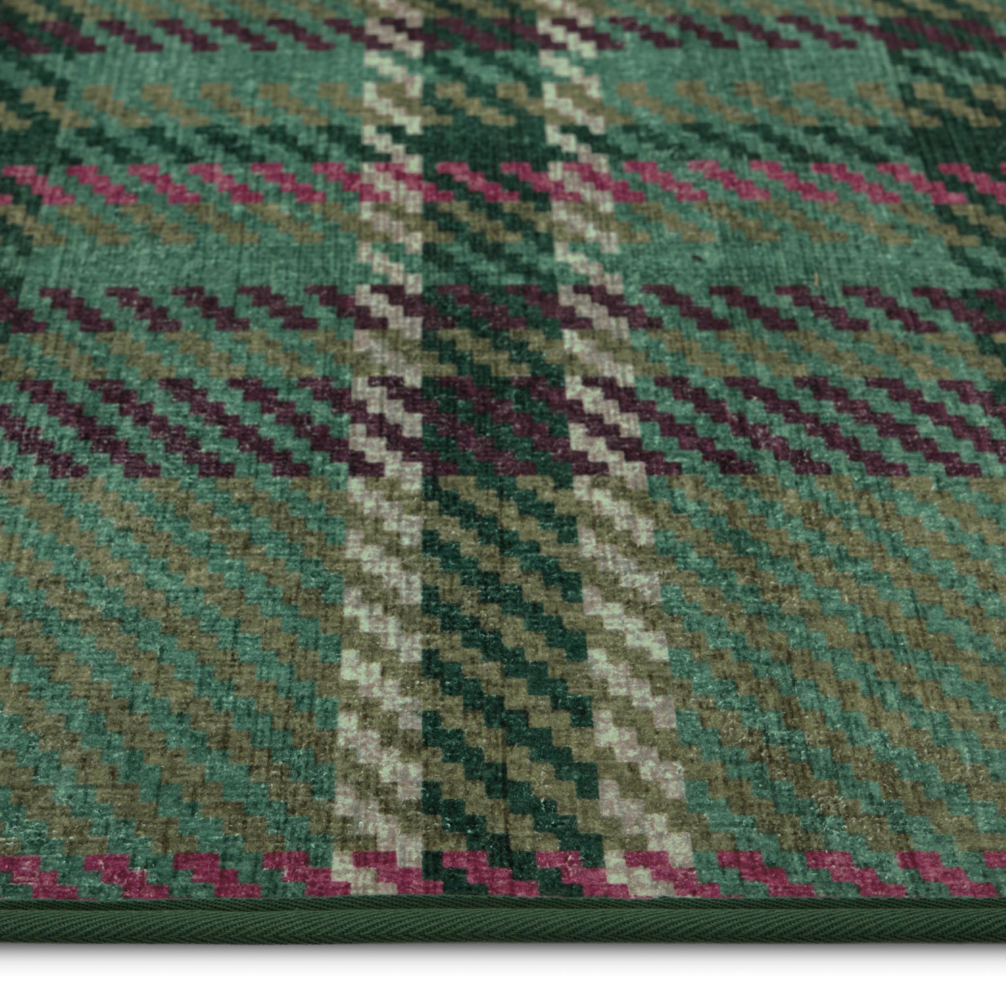 Hug Rug Eco-Washable Isla Plaid Emerald