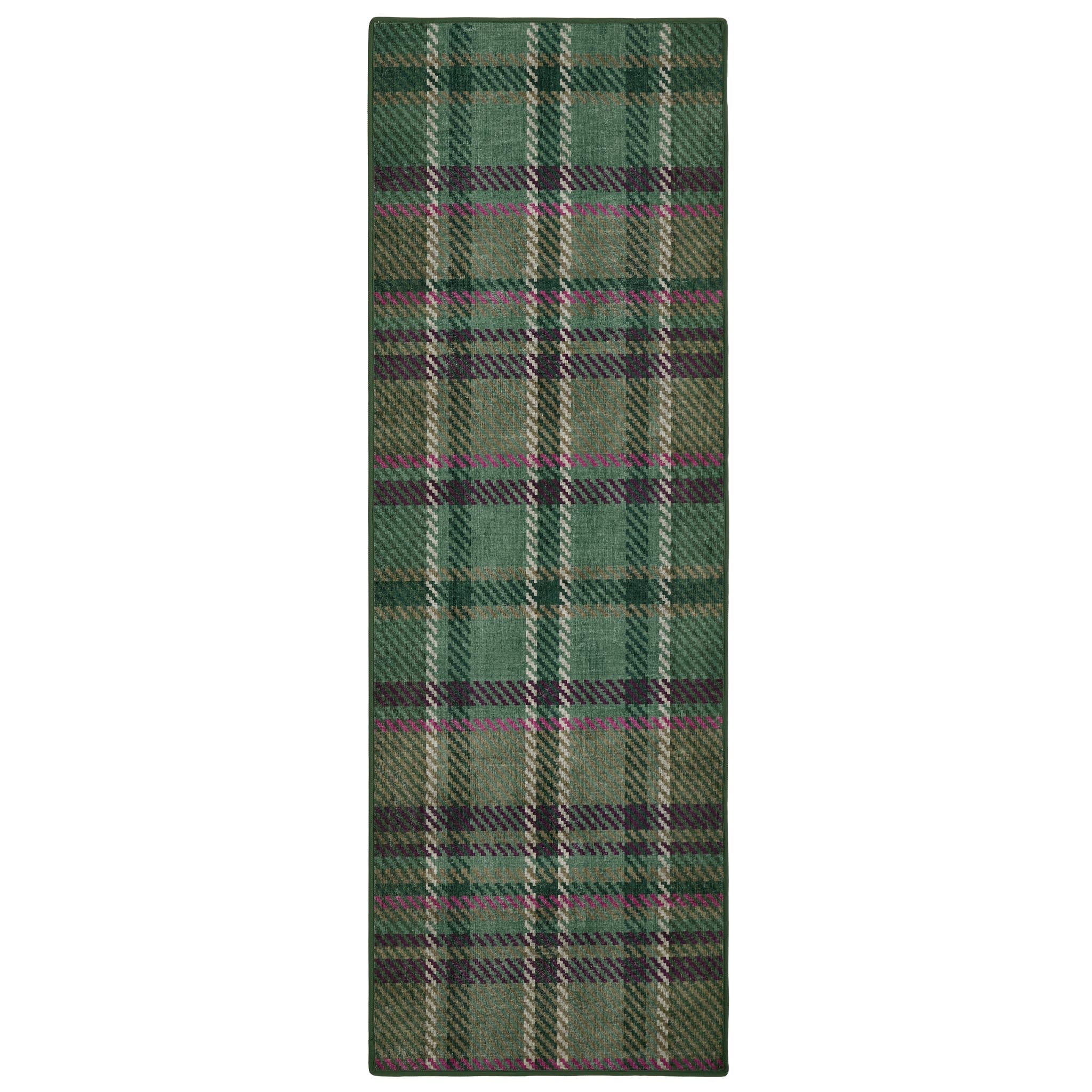 Hug Rug Eco-Washable Isla Plaid Emerald