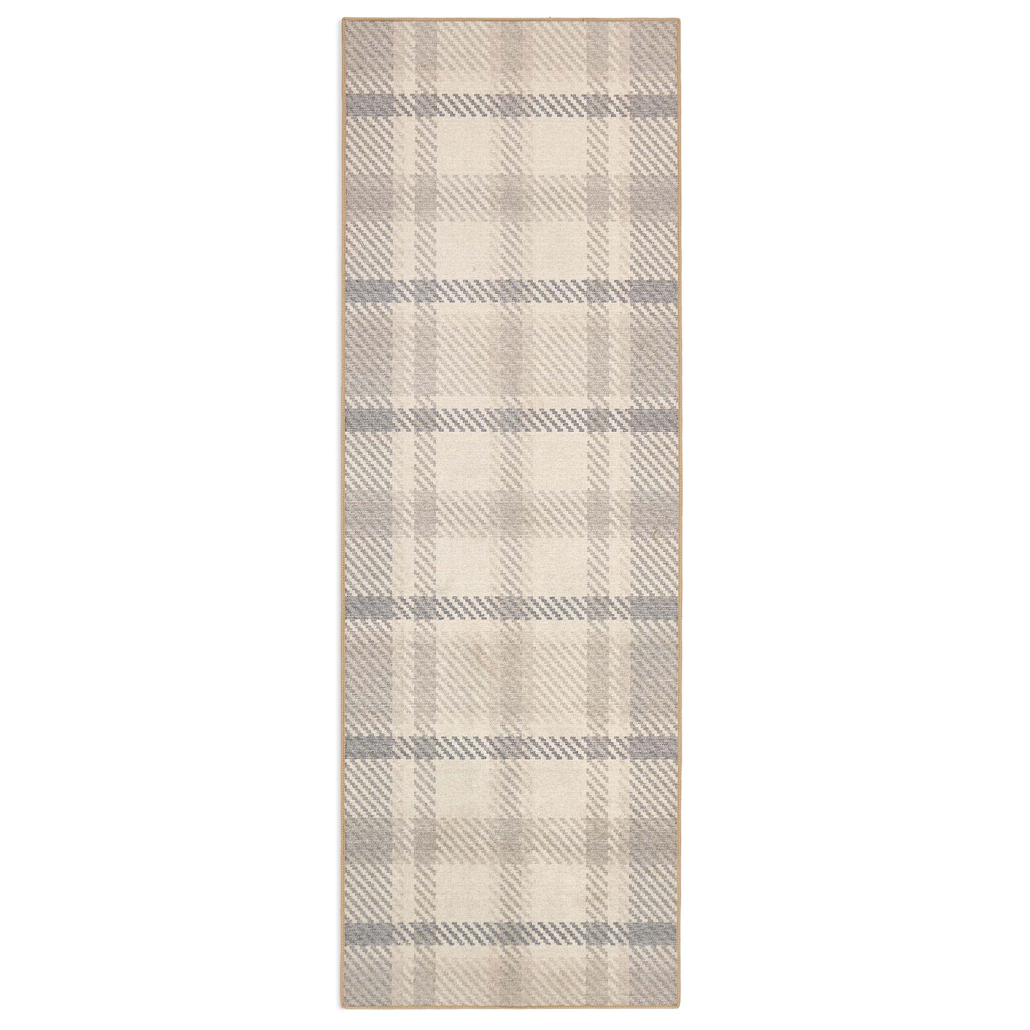 Hug Rug Eco-Washable Isla Plaid Natural