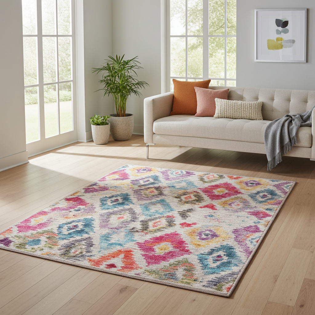 Hug Rug Eco-Washable Painted Ikat