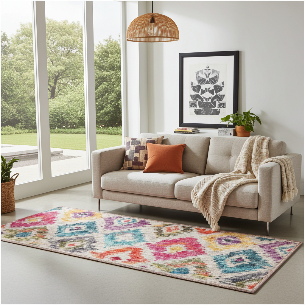 Hug Rug Eco-Washable Painted Ikat