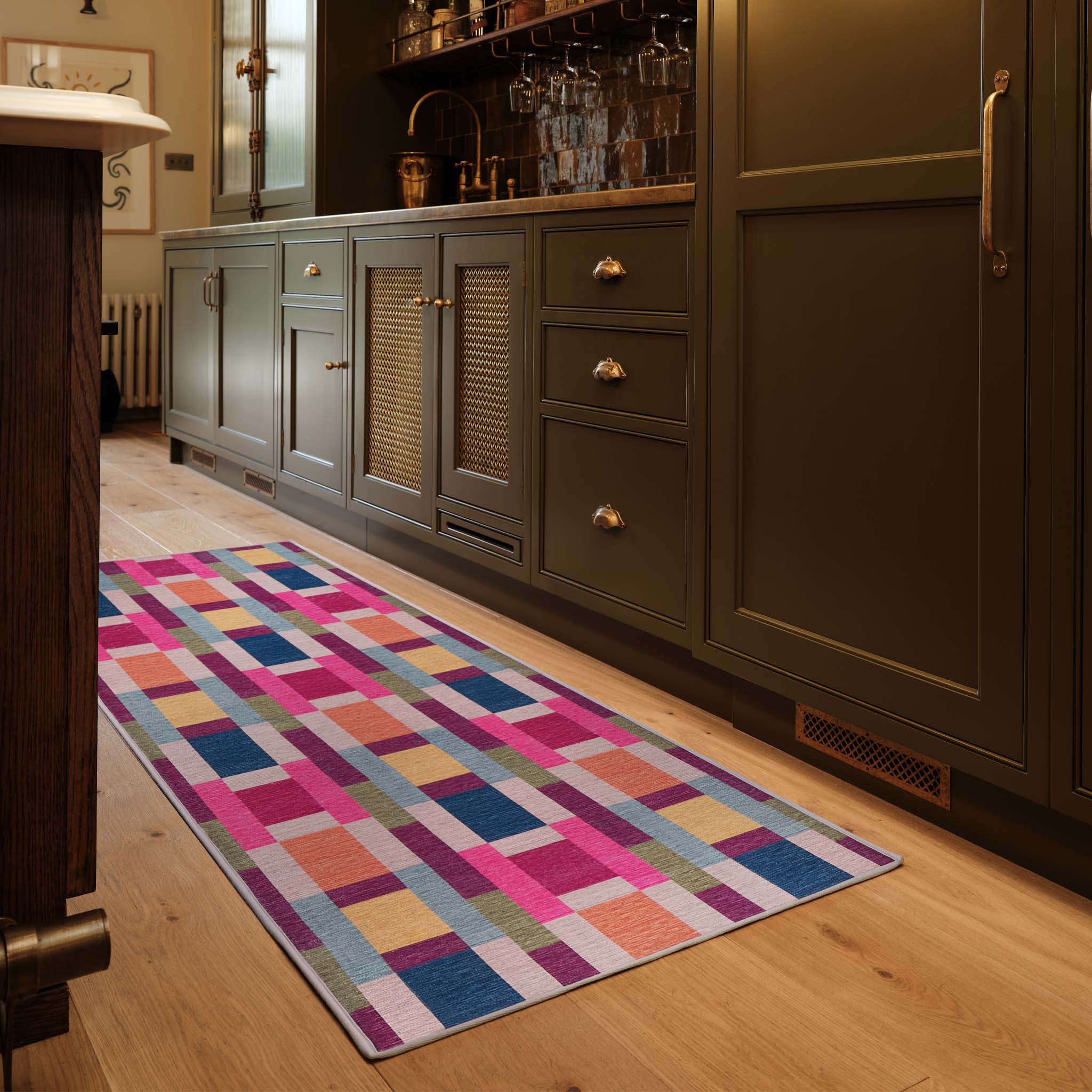 Hug Rug Eco-Washable Jude Geo Weave Bright