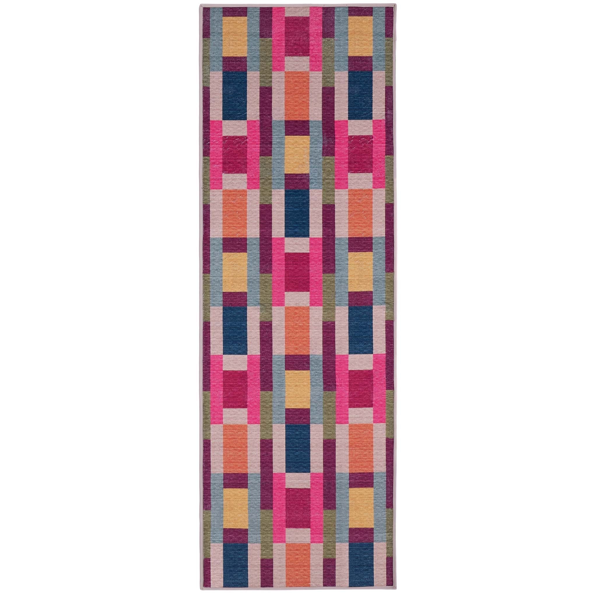 Hug Rug Eco-Washable Jude Geo Weave Bright