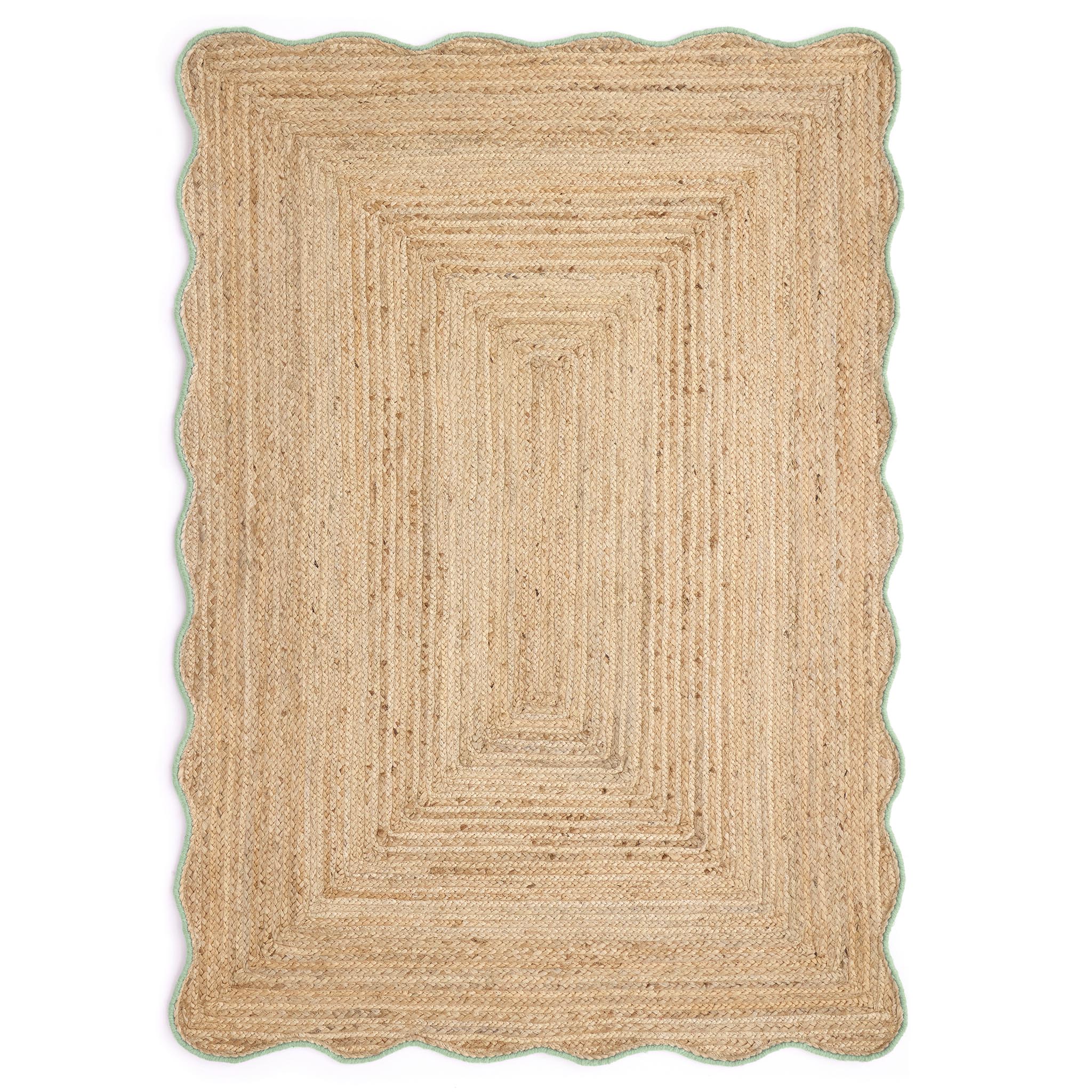 Origins Jute Scalloped Edge Green Rug
