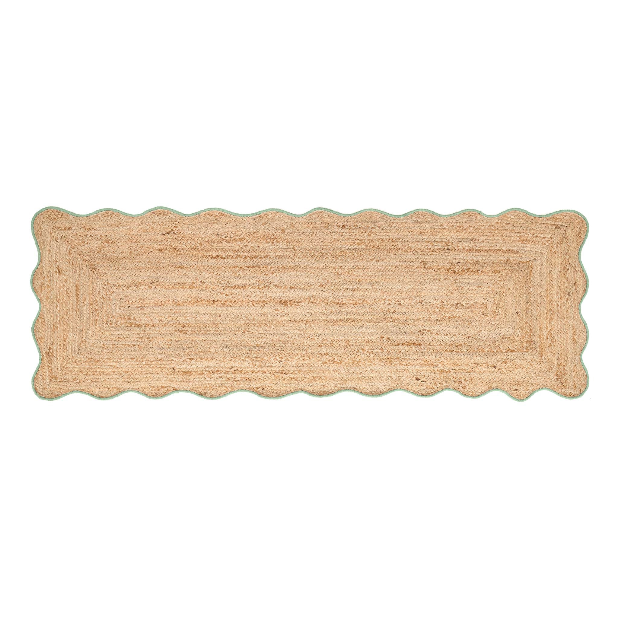 Origins Jute Scalloped Edge Green Rug