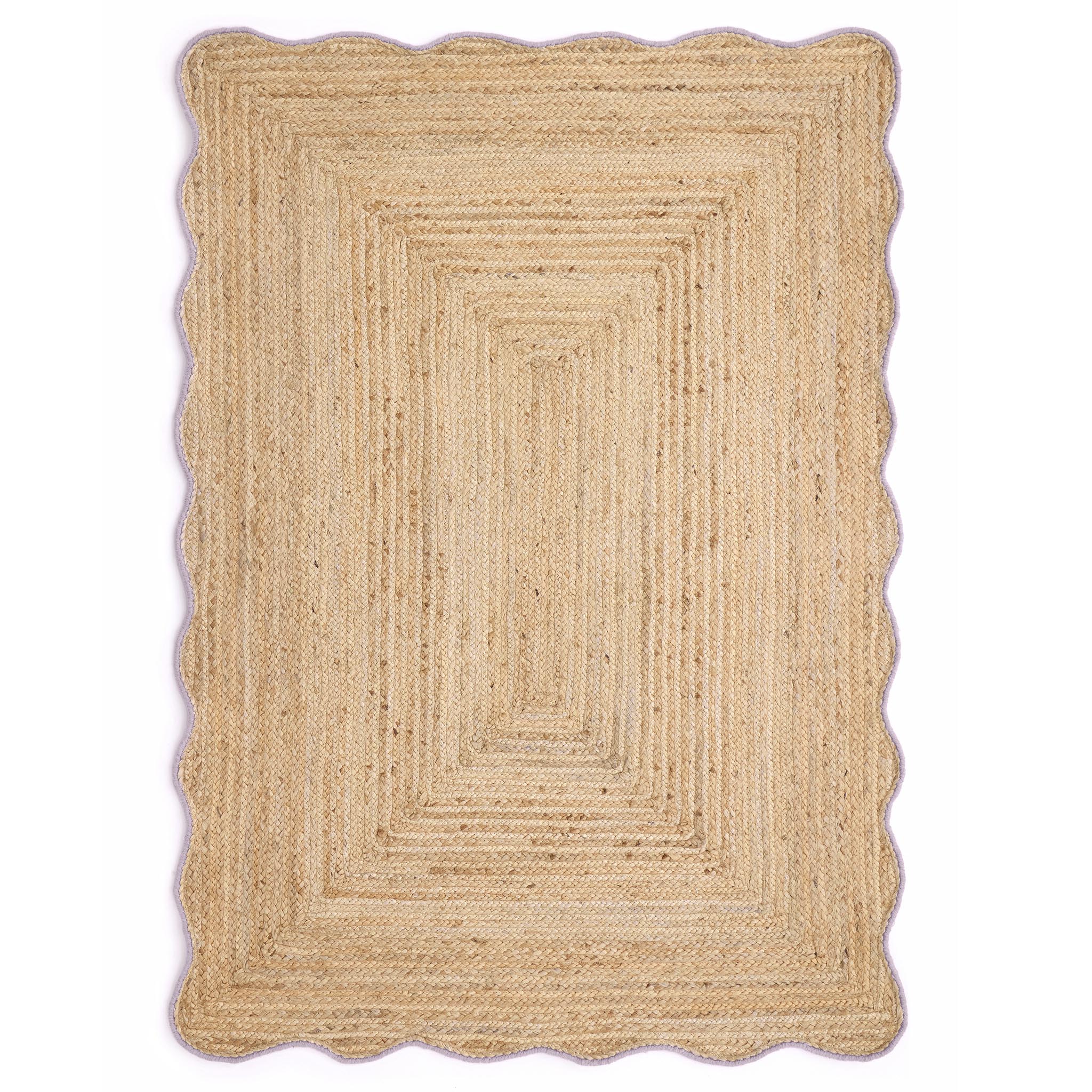 Origins Jute Scalloped Edge Lilac Rug