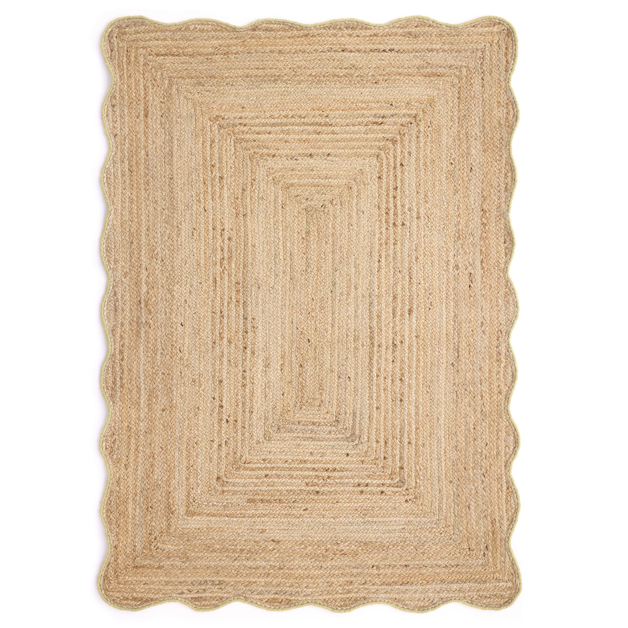Origins Jute Scalloped Edge Yellow Rug