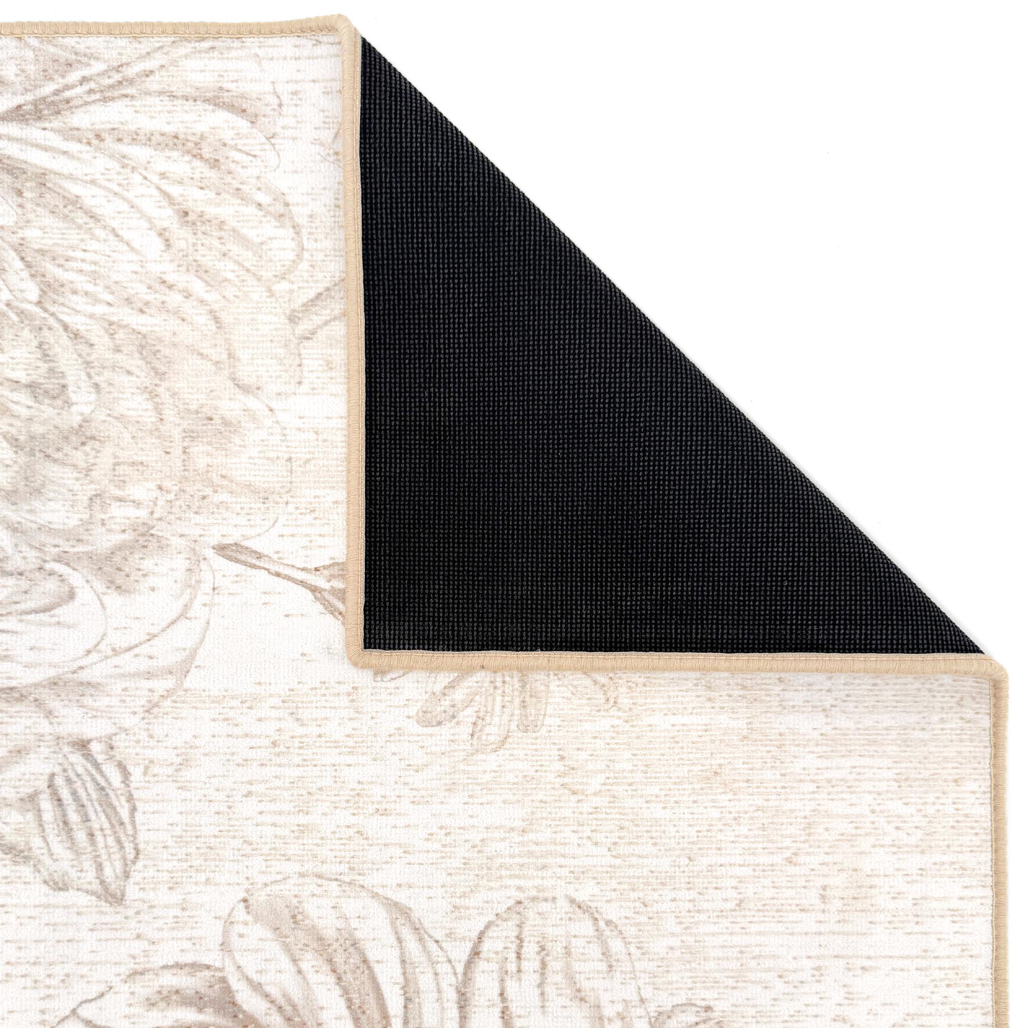 Hug Rug Eco-Washable Muted Floral Beige