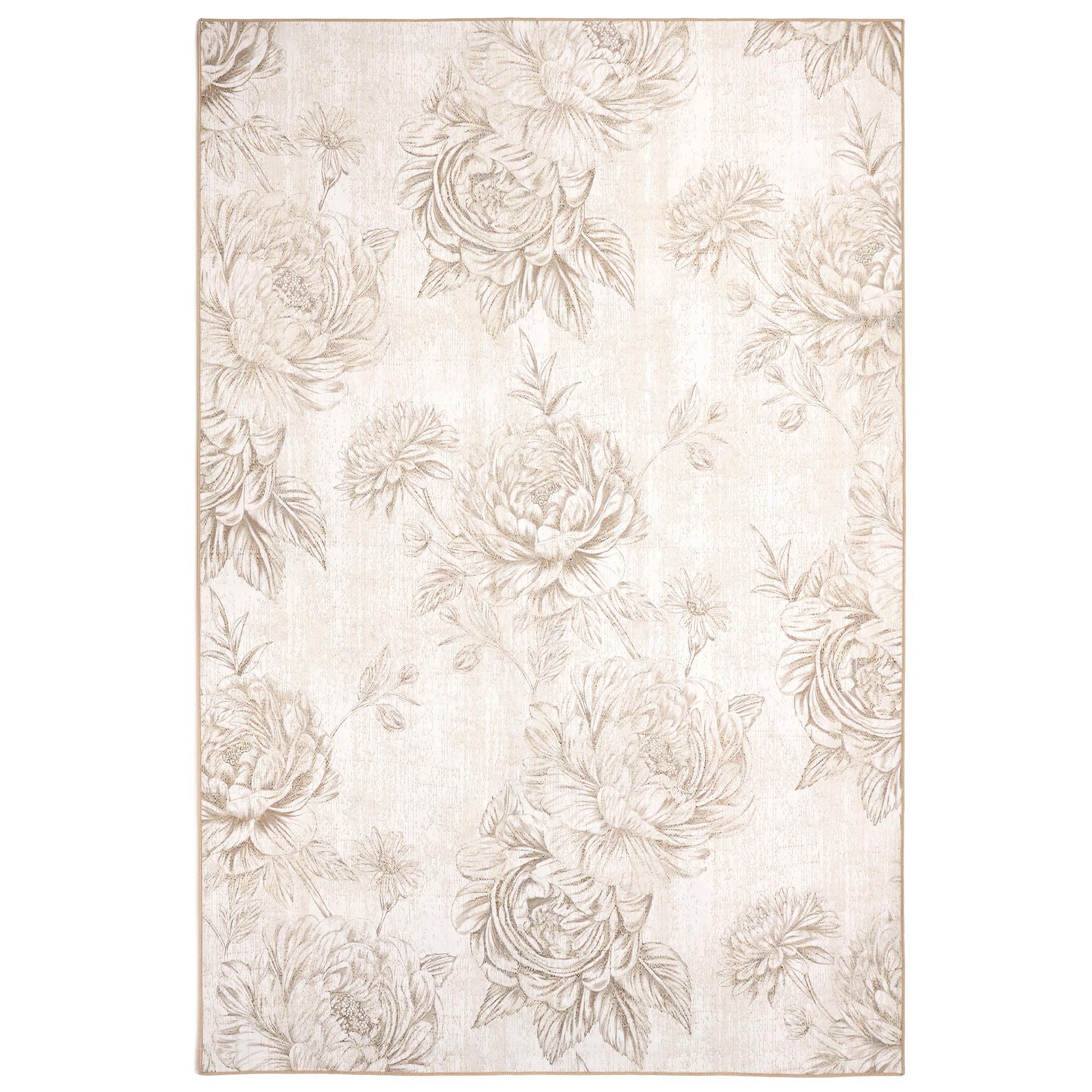 Hug Rug Eco-Washable Muted Floral Beige