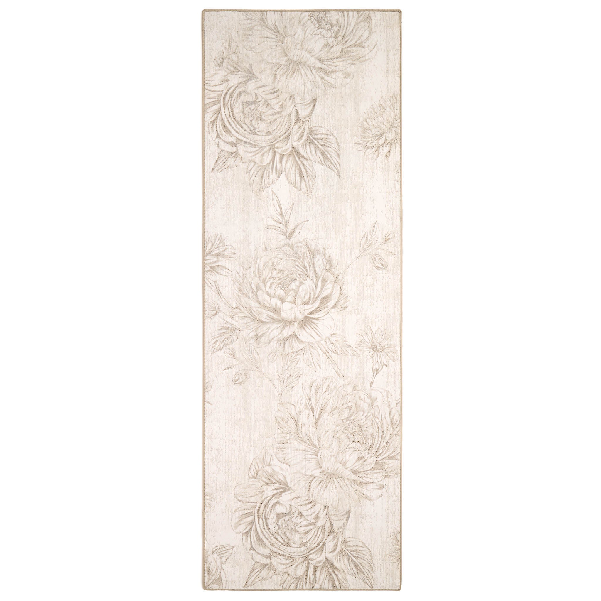 Hug Rug Eco-Washable Muted Floral Beige