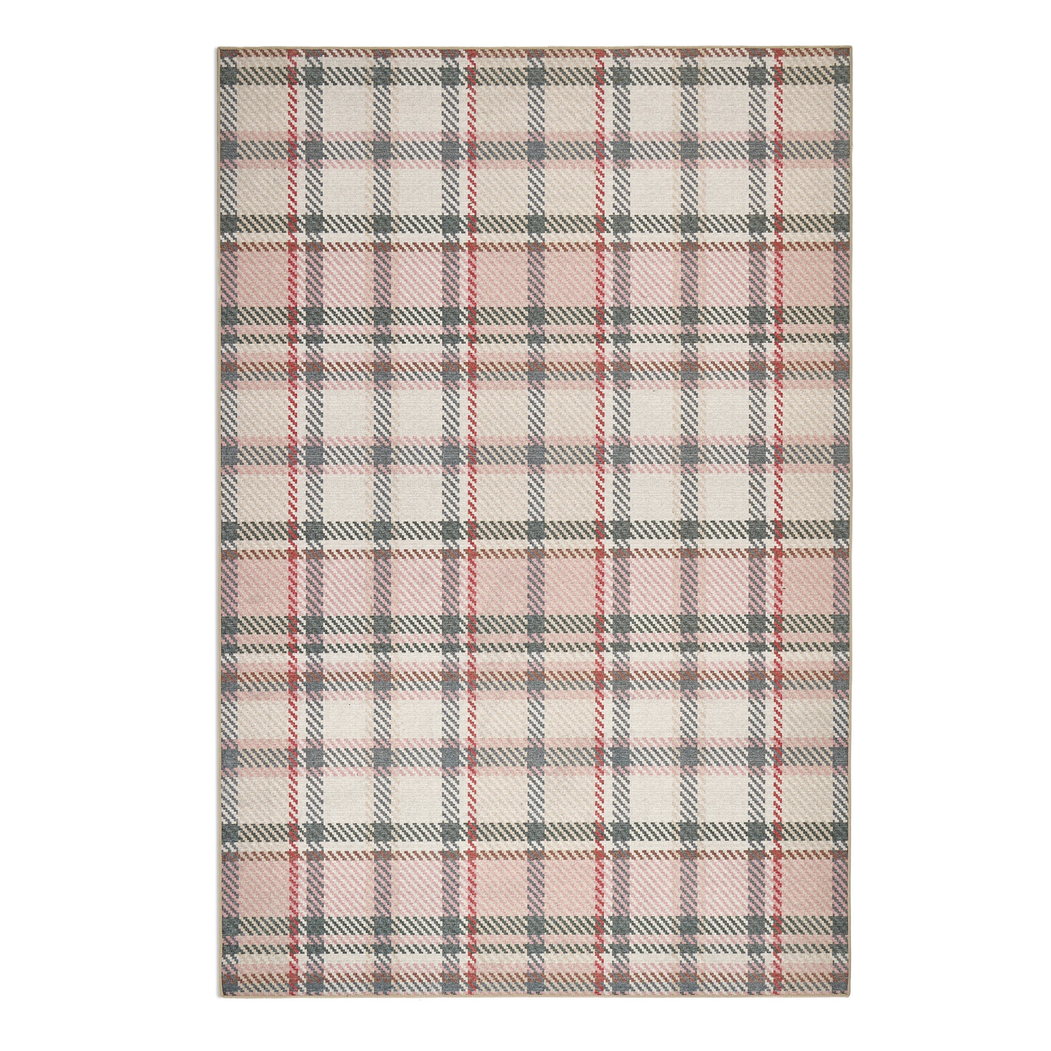 Hug Rug Eco-Washable Isla Plaid Pink