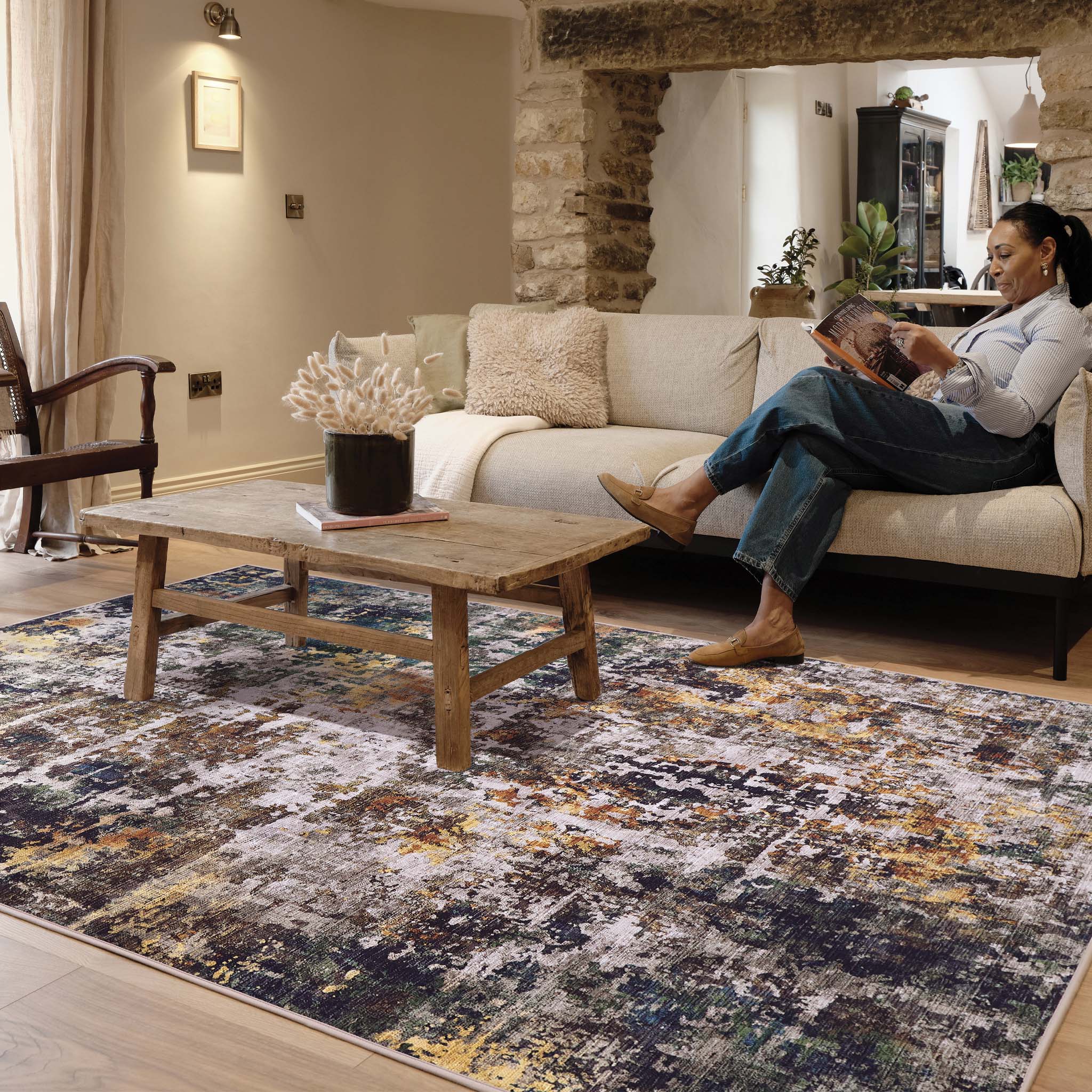 Hug Rug Eco-Washable Rafe Texture Natural