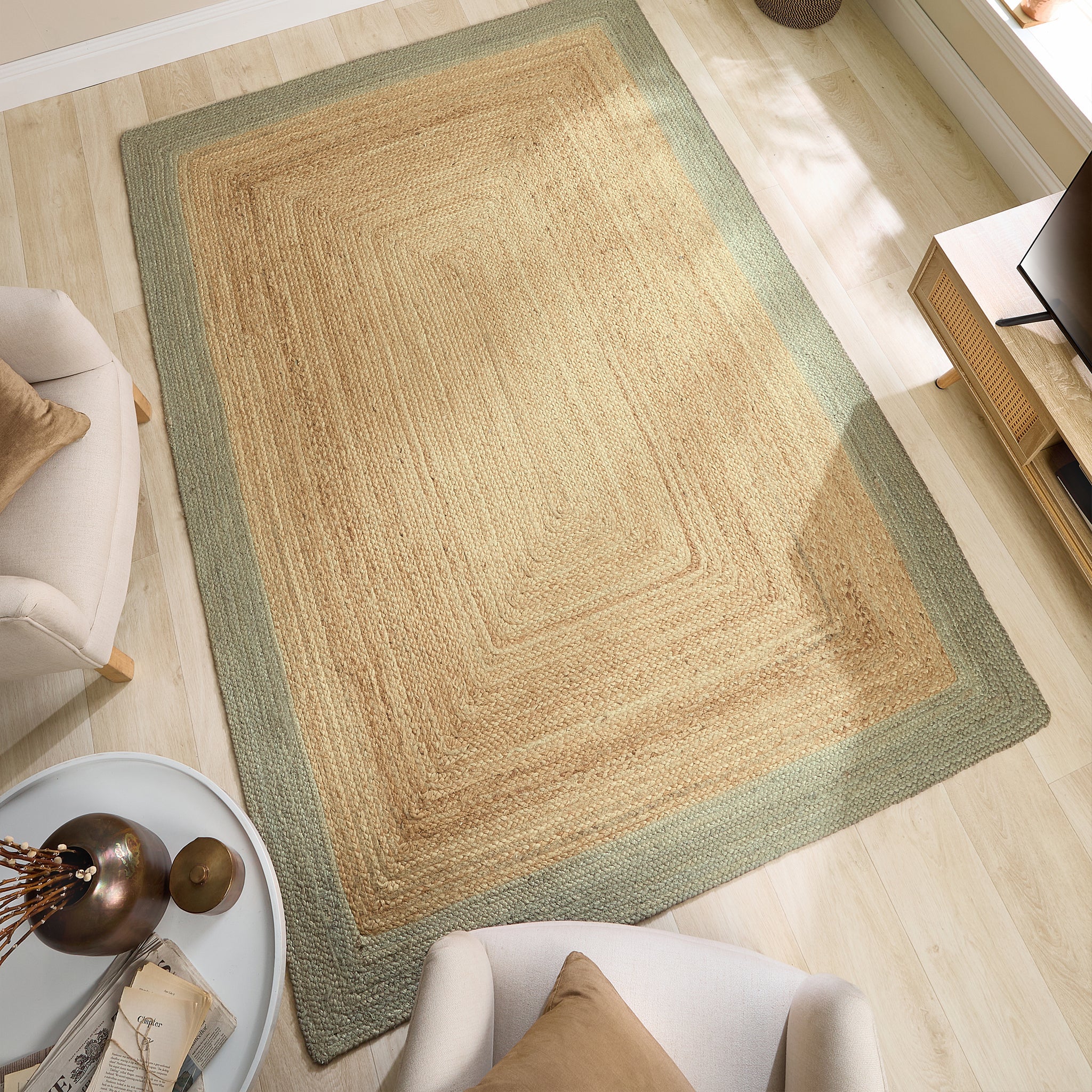 Origins Jute Border Sage Green