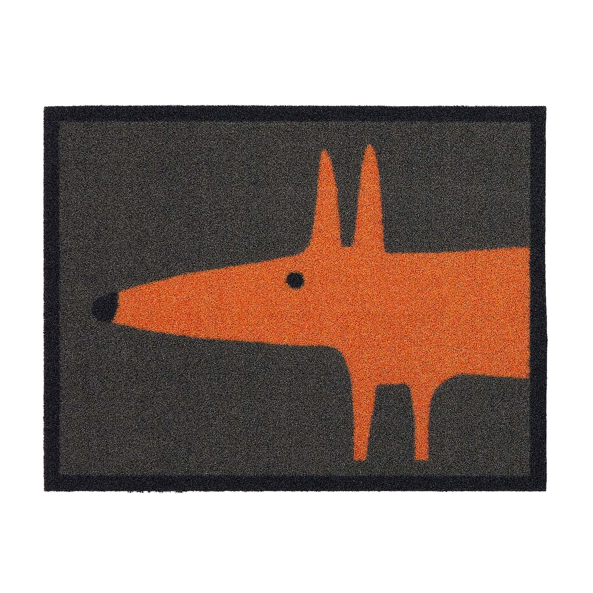 Mr Orange Fox Outdoor Doormat. Made from ECONLY regenerated yarn featuring a orange fox.