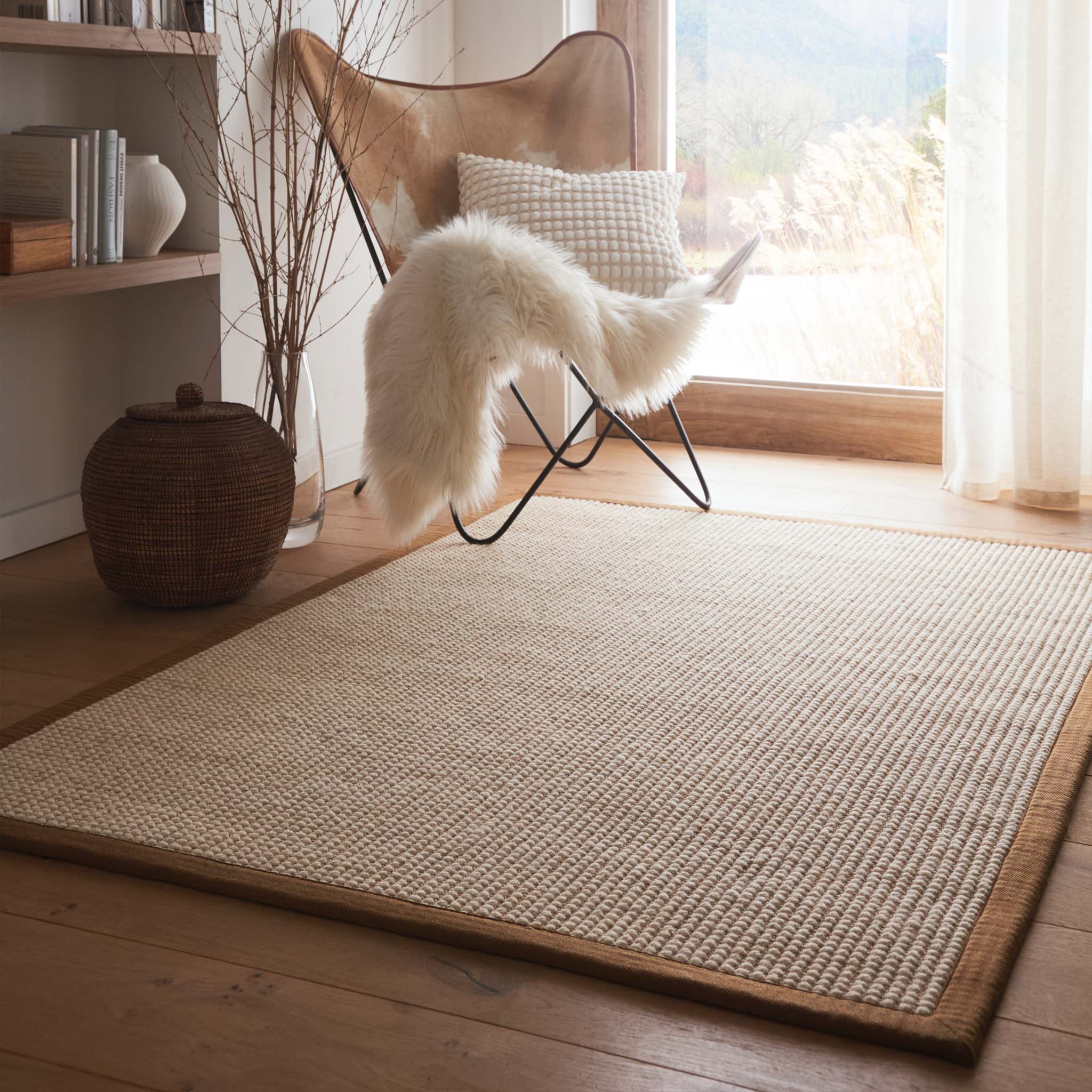 Origins Sisal Boucle with Mocha Border