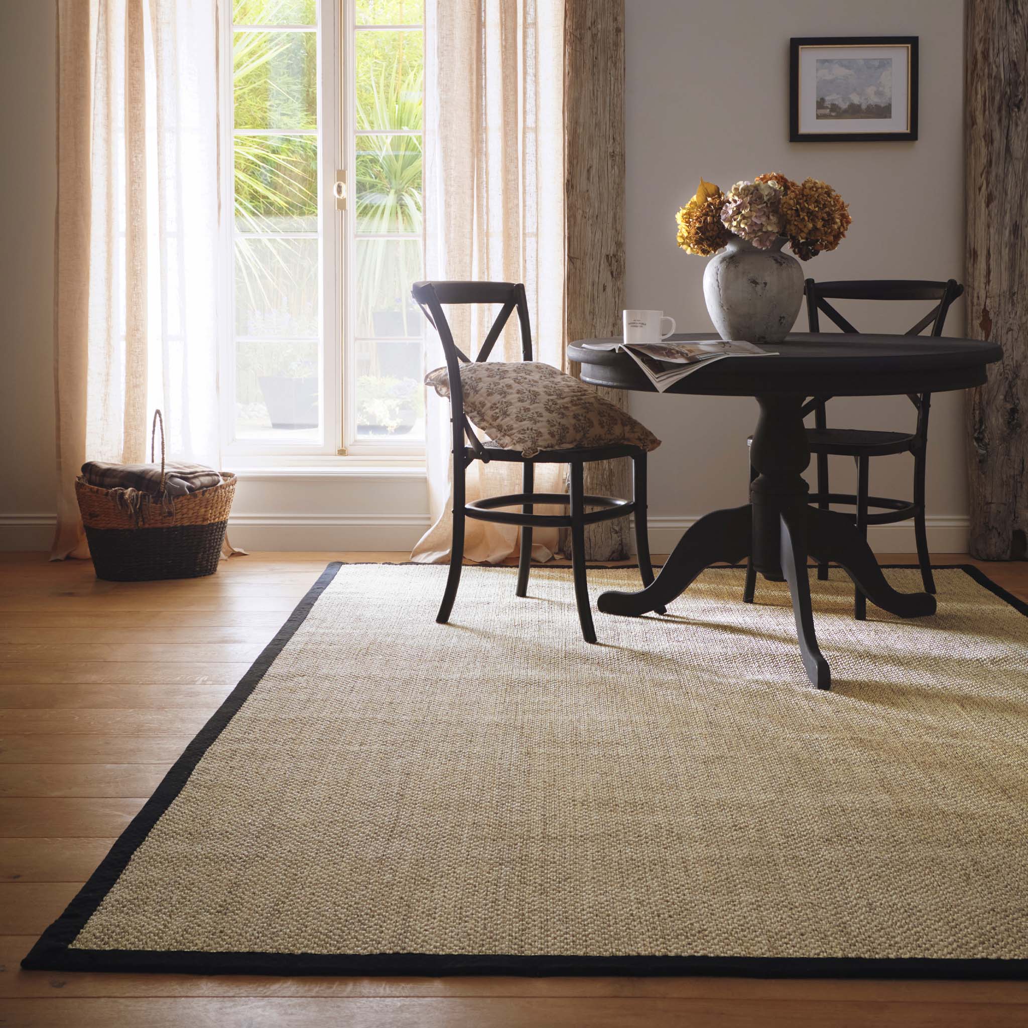 Origins Sisal Light Beige with Black Border