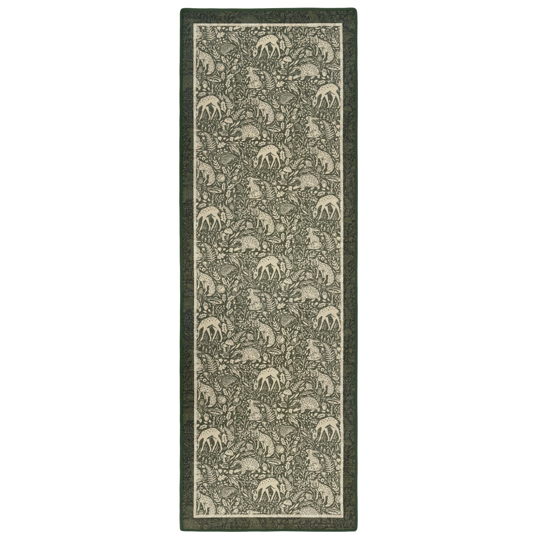 Hug Rug Eco-Washable Whimsical Woodland Green